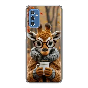 Друкований чохол 'Звірята з кавою' для Samsung Galaxy M52 (Жираф з кавою)