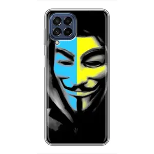 Чехол с Украинской символикой на Самсунг Галакси М53 (5G) (Анонимус патриот)