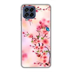 Чехол с принтом САКУРЫ на Samsung Galaxy M53 (5G) (M536B) (Бабочки на сакуре)