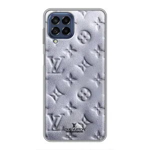 Текстурный Чехол Louis Vuitton для Самсунг Галакси М53 (5G) (Белый ЛВ)