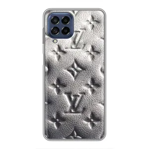 Текстурный Чехол Louis Vuitton для Самсунг Галакси М53 (5G) (Бежевый ЛВ)