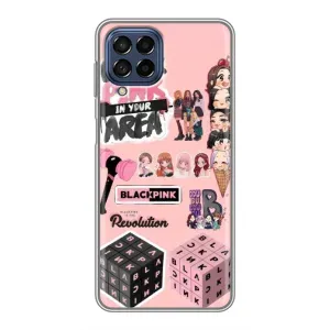 Чехлы с картинкой для Samsung Galaxy M53 (5G) (M536B) (BLACK PINK коллаж)