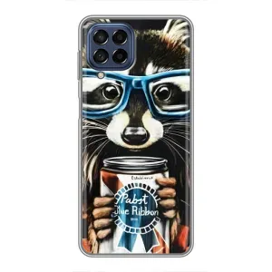 Силиконовый Чехол с Енотами на Samsung Galaxy M53 (5G) (M536B) (Енот в очках)