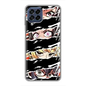 Силиконовые чехлы с глазами Anime для Самсунг Галакси М53 (5G) (Глаза на чорном)