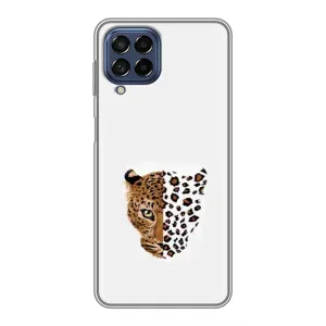 Чехол с леопардовым принтом на Samsung Galaxy M53 (5G) (M536B) (Леопард на белом)