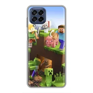 Чехлы для Samsung Galaxy M53 (5G) (M536B) (Персонажи Майн Крафт) (Майн-крафт)