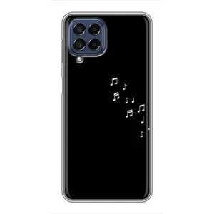 Чехол с картинками на черном фоне для Samsung Galaxy M53 (5G) (M536B) (Ноты)