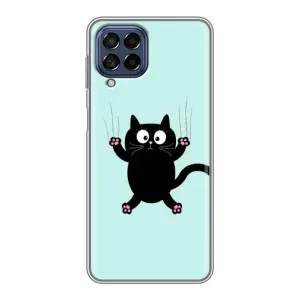 Силиконовый чехол с котиком для Samsung Galaxy M53 (5G) (M536B) (Падающий кот)