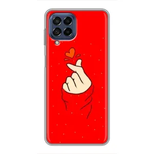 Чехлы (Знак сердечка) на Samsung Galaxy M53 (5G) (M536B) (Сердце на красном)