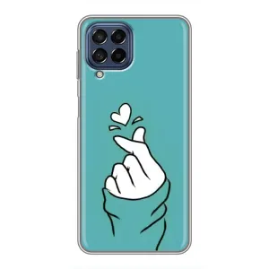 Чехлы (Знак сердечка) на Samsung Galaxy M53 (5G) (M536B) (Сердечко на бирюзовом)