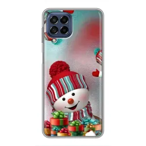Чехлы на Новый Год Samsung Galaxy M53 (5G) (M536B) (Снеговик в шапке)
