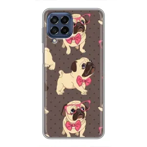 Чехол (ТПУ) Милые собачки для Samsung Galaxy M53 (5G) (M536B) (Собачки Мопсики)