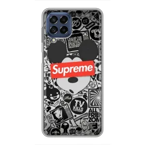 Чехол с Брендами одежды на Самсунг Галакси М53 (5G) (Supreme Маус)