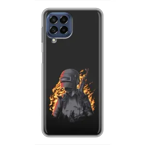Силиконовый чехол с картинкой "Герой Pubg" на Samsung Galaxy M53 (5G) (M536B) (В огне)