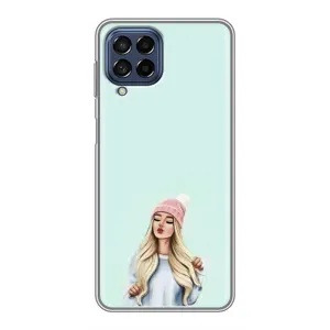 Силіконовый Чохол на Samsung Galaxy M53 (5G) (M536B) з картинкой Модных девушек (В шапці)