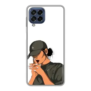 Силіконовый Чохол на Samsung Galaxy M53 (5G) (M536B) з картинкой Модных девушек (У зеленому)
