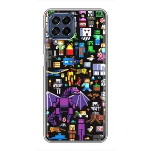 Чехол майнкрафт для Samsung Galaxy M53 (5G) (M536B) (Все персонажи)