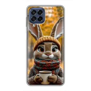 Печатный чехол «Зверята с кофе» для Samsung Galaxy M53 (5G) (M536B) (Зайчик с кофе)