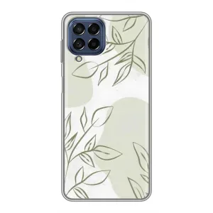 Чехол цветочный дизайн для Samsung Galaxy M53 (5G) (M536B) (Зелёный дизайн)