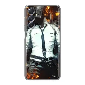 Силиконовый чехол с картинкой "Герой Pubg" на Sansung Galaxy M54 (5G) (Man Пубг)