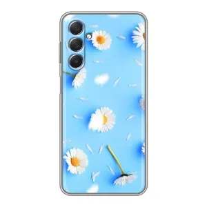 Чехол с Цветами для Sansung Galaxy M54 (5G) (ромашки на голубом)