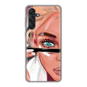 Силиконовый Чехол на Samsung Galaxy M55 5G с картинкой Стильных Девушек (Девушка и ресницы)
