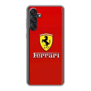 Силиконовый бампер с картинкой машины на Samsung Galaxy M55 5G (Ferrari Logo)