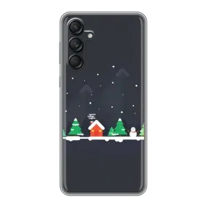 Силиконовый бампер на рождество для Samsung Galaxy M55 5G (Город зимний)