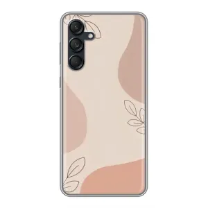 Чехол цветочный дизайн для Samsung Galaxy M55 5G (Коричневый фон)