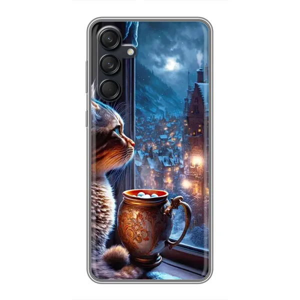 Чехол с рисунком «Кот новогодний» для Samsung Galaxy M55 5G Чехол с рисунком «Кот новогодний» для Samsung Galaxy M55 5G