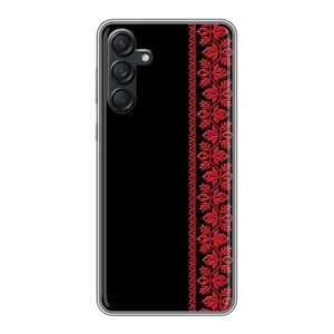 Силиконовый Чехол на Samsung Galaxy M55 5G (Красная Вышиванка)