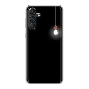 Чехол с картинками на черном фоне для Samsung Galaxy M55 5G (Лампочка)