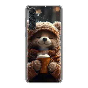 Печатный чехол «Зверята с кофе» для Samsung Galaxy M55 5G (Медвежонок с кофе)