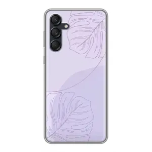 Чехол цветочный дизайн для Samsung Galaxy M55 5G (Монстера фиолетовая)