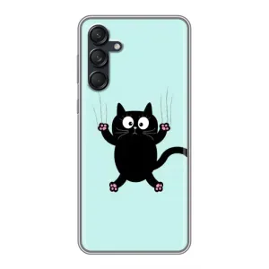 Силиконовый чехол с котиком для Samsung Galaxy M55 5G (Падающий кот)