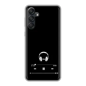Чехол с картинками на черном фоне для Samsung Galaxy M55 5G (Плеер)