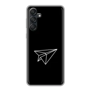 Чехол с картинками на черном фоне для Samsung Galaxy M55 5G (Самолетик)