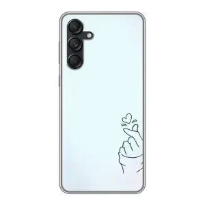 Чехлы (Знак сердечка) на Samsung Galaxy M55 5G (Сердце на голубом)