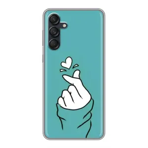 Чехлы (Знак сердечка) на Samsung Galaxy M55 5G (Сердечко на бирюзовом)