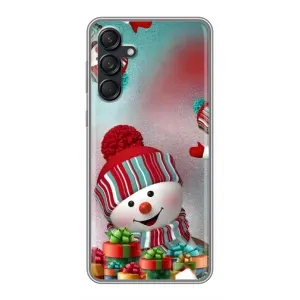 Чехлы на Новый Год Samsung Galaxy M55 5G (Снеговик в шапке)