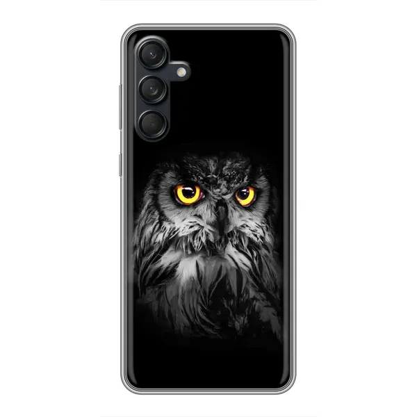 Чехол с рисунком «Сова на чёрном» для Samsung Galaxy M55 5G Чехол с рисунком «Сова на чёрном» для Samsung Galaxy M55 5G