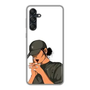 Силиконовый Чехол на Samsung Galaxy M55 5G с картинкой Стильных Девушек (В зеленом)