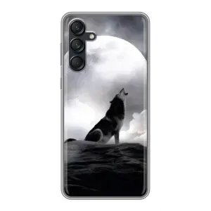 Чехол с Волком на Samsung Galaxy M55 5G (Волк и луна)
