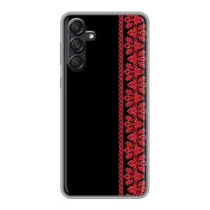 Силіконовый Чохол на Samsung Galaxy M55 5G з картинкой Вишиванки (Вишиванка на чорному)