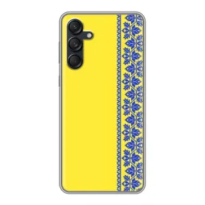 Силиконовый Чехол на Samsung Galaxy M55 5G (Вышиванка на желтом)