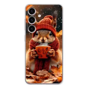 Друкований чохол 'Звірята з кавою' для Samsung Galaxy M56 (Білка з кавою)
