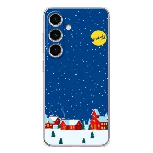Силиконовый бампер на рождество для Samsung Galaxy M56 (Город в снегу)