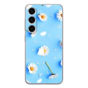 Чохол з Квітами для Samsung Galaxy M56 (ромашки на блакитному)