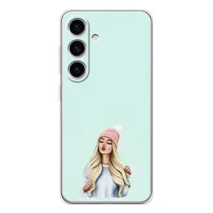 Силиконовый Чехол на Samsung Galaxy M56 с картинкой Стильных Девушек (В шапке)
