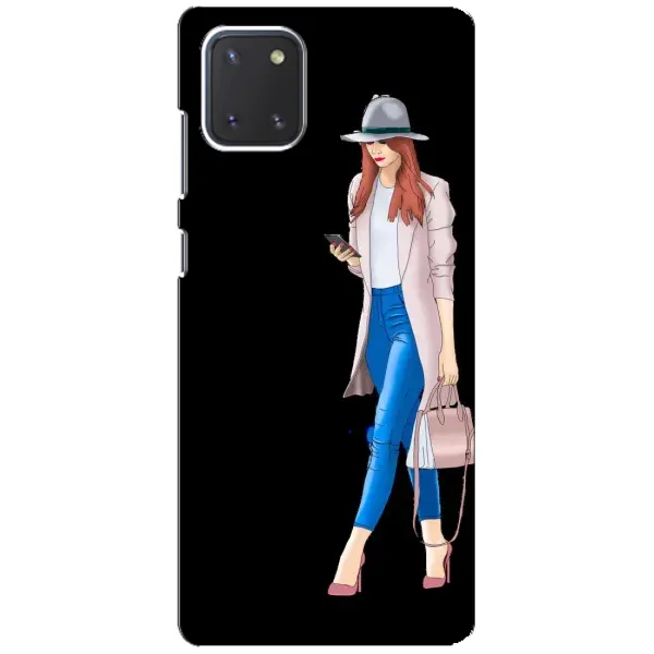 Чехол с рисунком «Девушка со смартфоном» для Samsung Galaxy Note 10 Lite